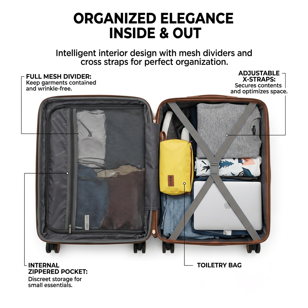Rosamo 6 Piece Hardshell Luggage Set, Lightweight Expandable Suitcases with Spinner Wheels, TSA Lock, Durable ABS Luggage Sets for Travel,Yellow