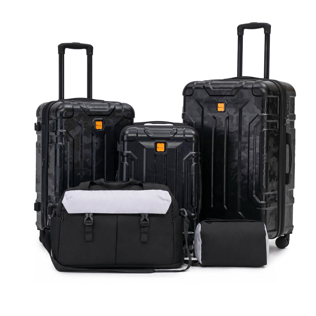 Rosamo 5-Piece Luggage Set,Expandable Hardside Spinner Suitcases with TSA Lock,20/24/28 Inch Lightweight Suitcase,Sports Handbags and Toiletries Bags