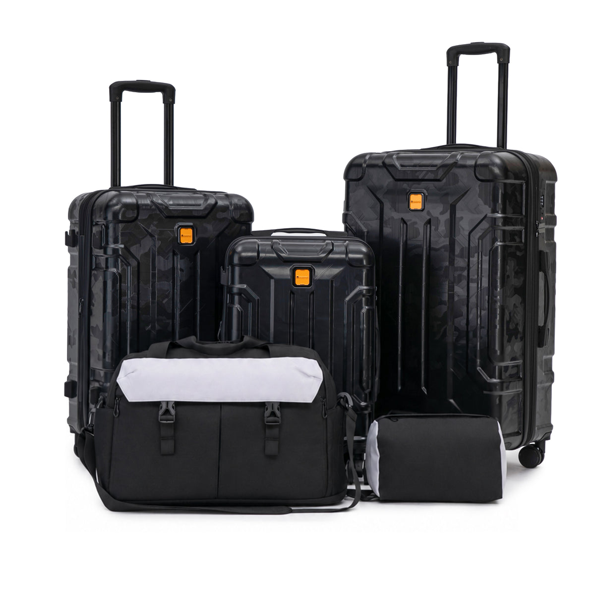 Rosamo 5-Piece Luggage Set,Expandable Hardside Spinner Suitcases with TSA Lock,20/24/28 Inch Lightweight Suitcase,Sports Handbags and Toiletries Bags