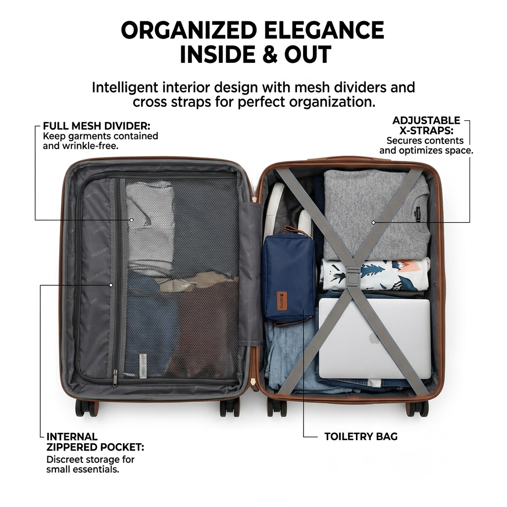 Rosamo 6 Piece Hardshell Luggage Set, Lightweight Expandable Suitcases with Spinner Wheels, TSA Lock, Durable ABS Luggage Sets for Travel,Dark Blue