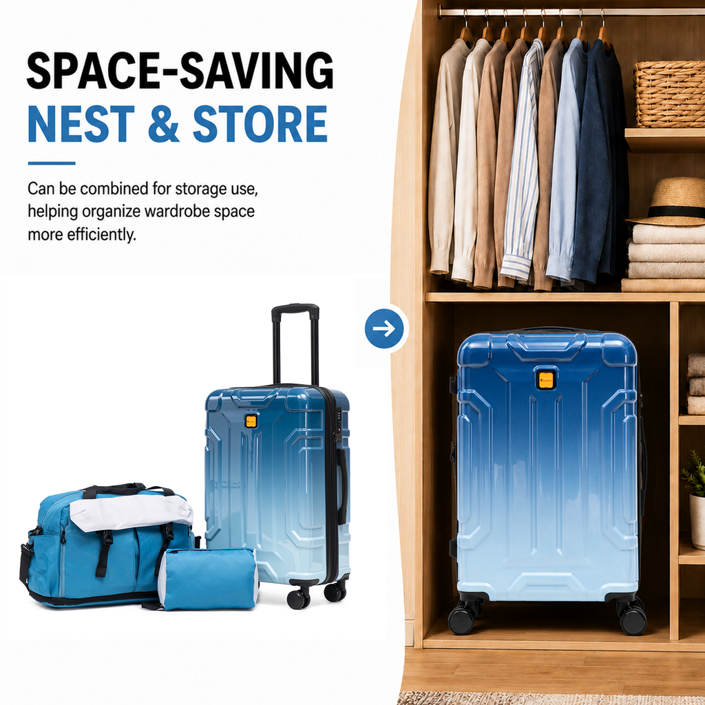 Rosamo 5-Piece Luggage Set,Expandable Hardside Spinner Suitcases with TSA Lock,20/24/28 Inch Lightweight Suitcase,Sports Handbags and Toiletries Bags